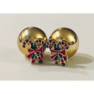 Candy Cane Christmas Double Sided Earrings